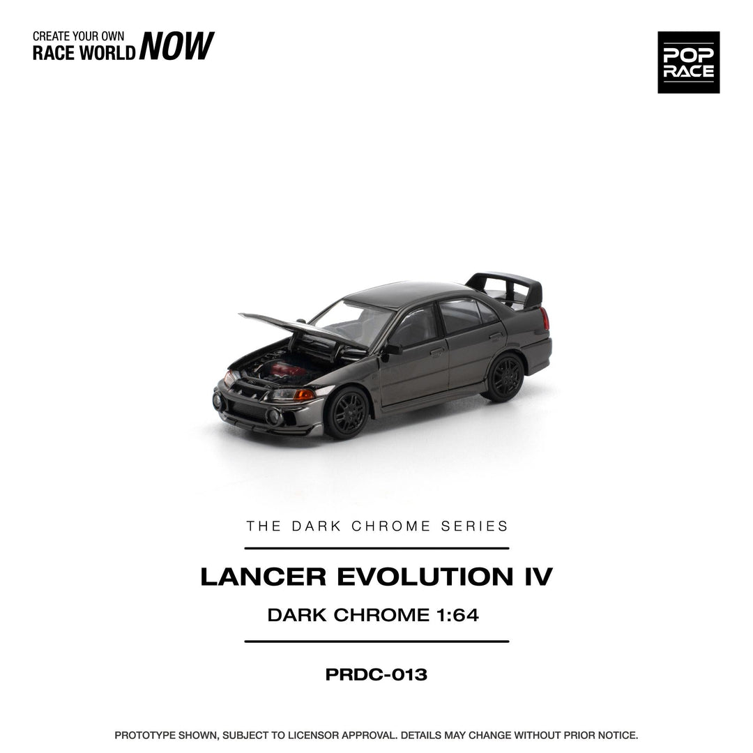 *Pre-Order* Pop Race - Lancer Evolution IV - Dark Chrome - The Dark Chrome Series - Top CollectiblesDiecastPop Race