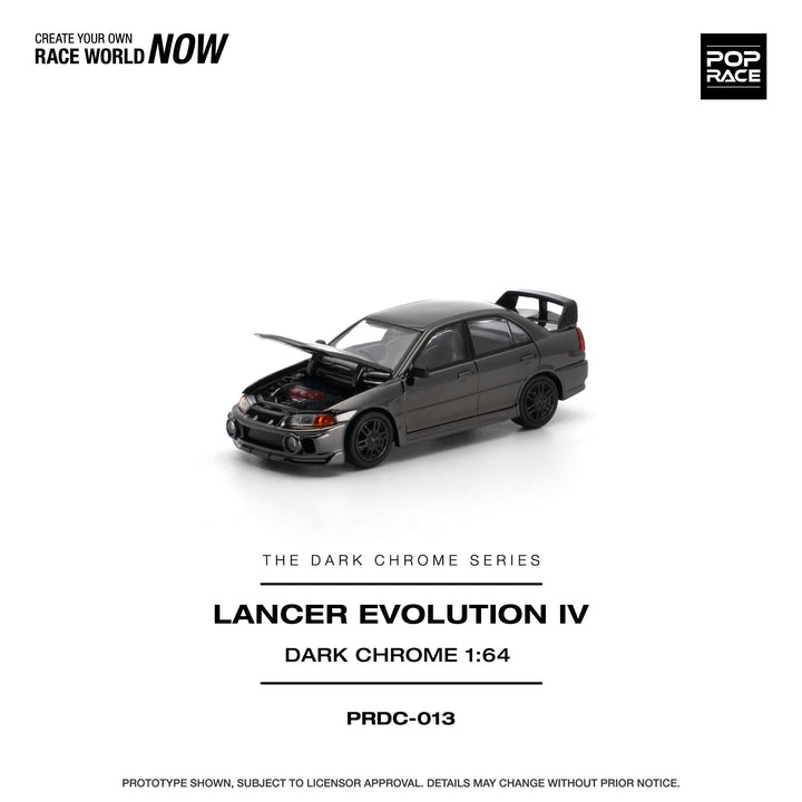 *Pre-Order* Pop Race - Lancer Evolution IV - Dark Chrome - The Dark Chrome Series - Top CollectiblesDiecastPop Race
