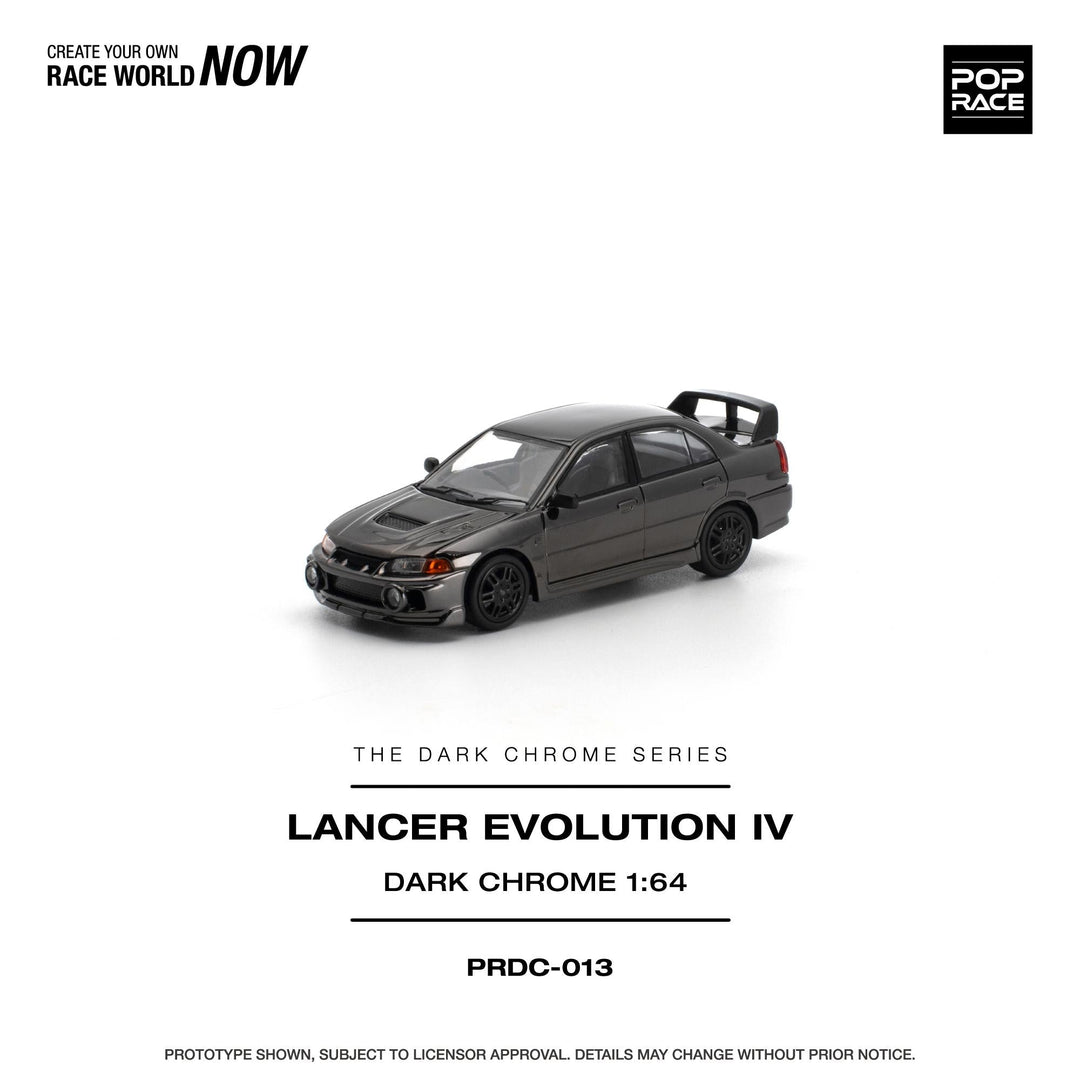 *Pre-Order* Pop Race - Lancer Evolution IV - Dark Chrome - The Dark Chrome Series - Top CollectiblesDiecastPop Race