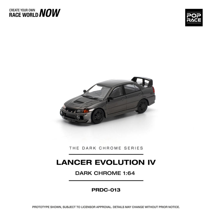 *Pre-Order* Pop Race - Lancer Evolution IV - Dark Chrome - The Dark Chrome Series - Top CollectiblesDiecastPop Race