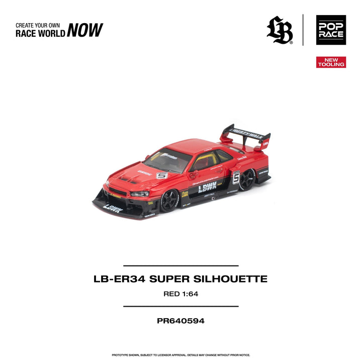 *Pre-Order* Pop Race - LB-ER34 Super Silhouette - Red - Top CollectiblesDiecastPop Race