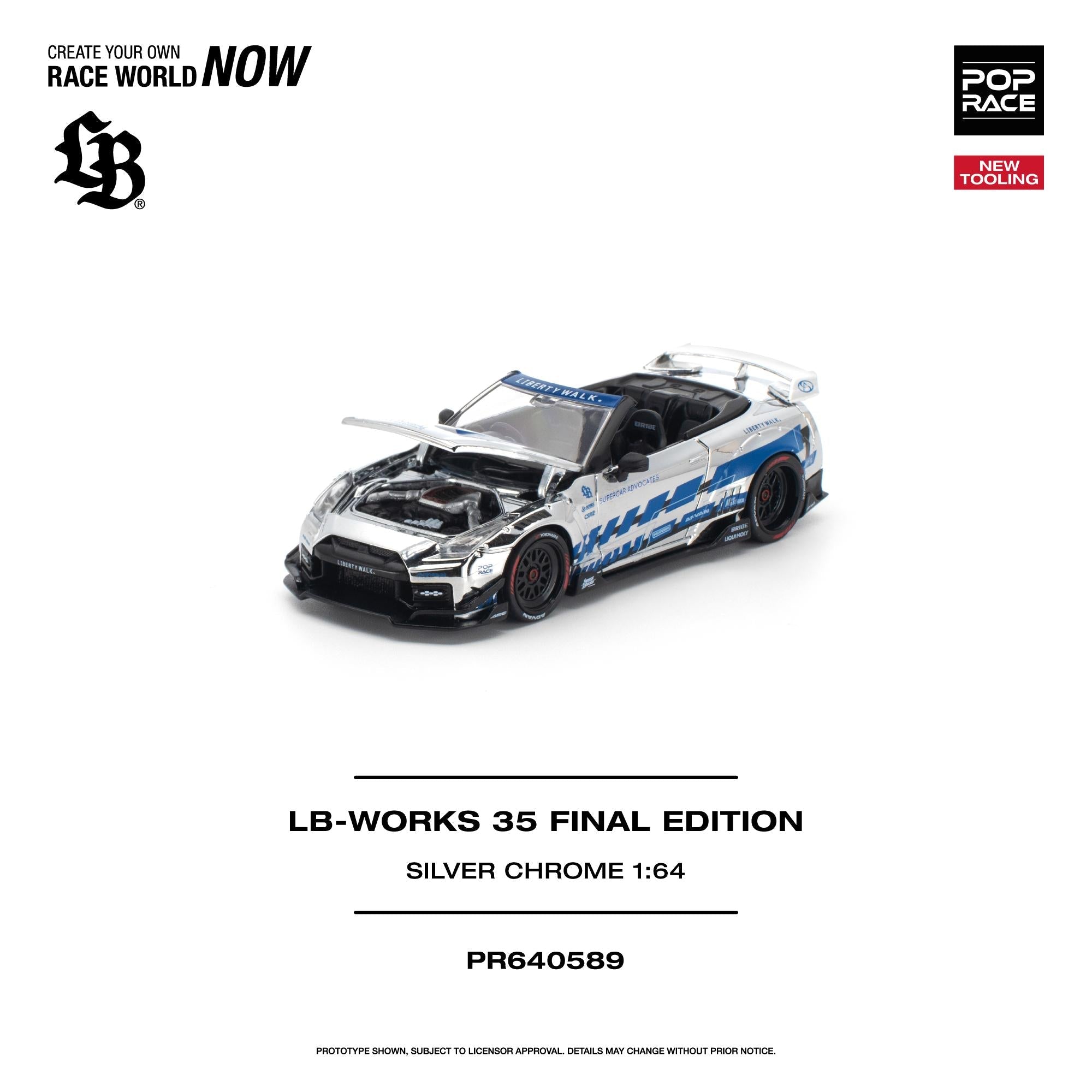 Pre-Order* Pop Race - LB-WORKS 35GT-R Final Edition - Silver