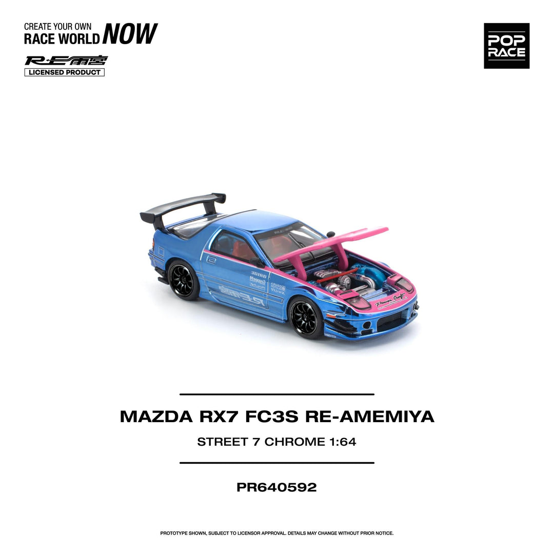 *Pre-Order* Pop Race - Mazda (FC3S) RE-AMEMIYA - Street 7 Chrome - Top CollectiblesDiecastPop Race