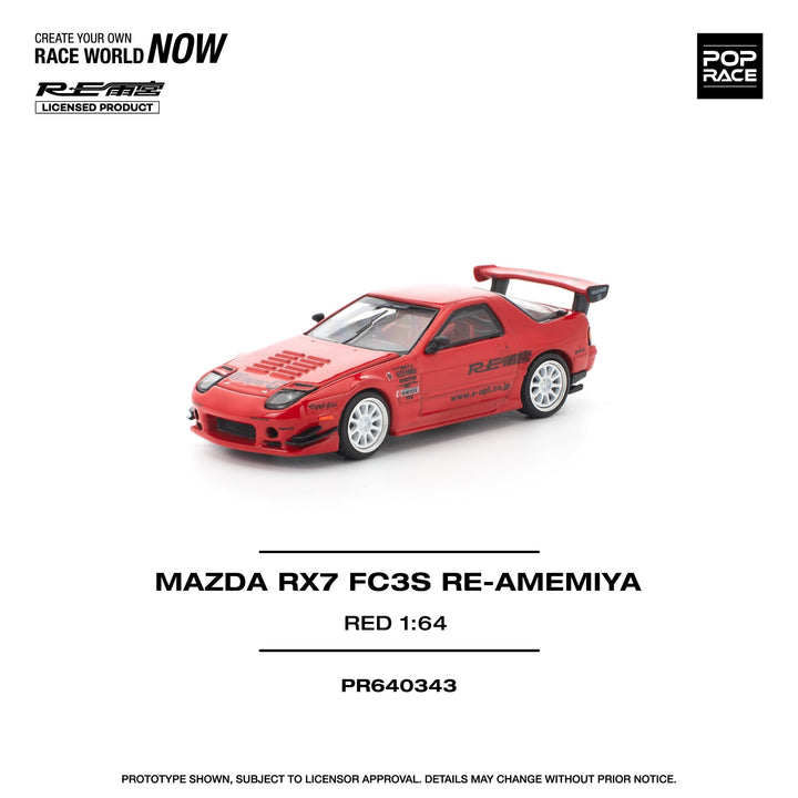 *Pre-Order* Pop Race - Mazda RX-7 (FC3S) RE-AMEMIYA - Red - Top CollectiblesDiecastPop Race