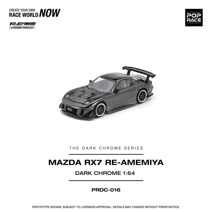 *Pre-Order* Pop Race - Mazda RX-7 RE-AMEMIYA - Dark Chrome - The Dark Chrome Series - Top CollectiblesDiecastPop Race