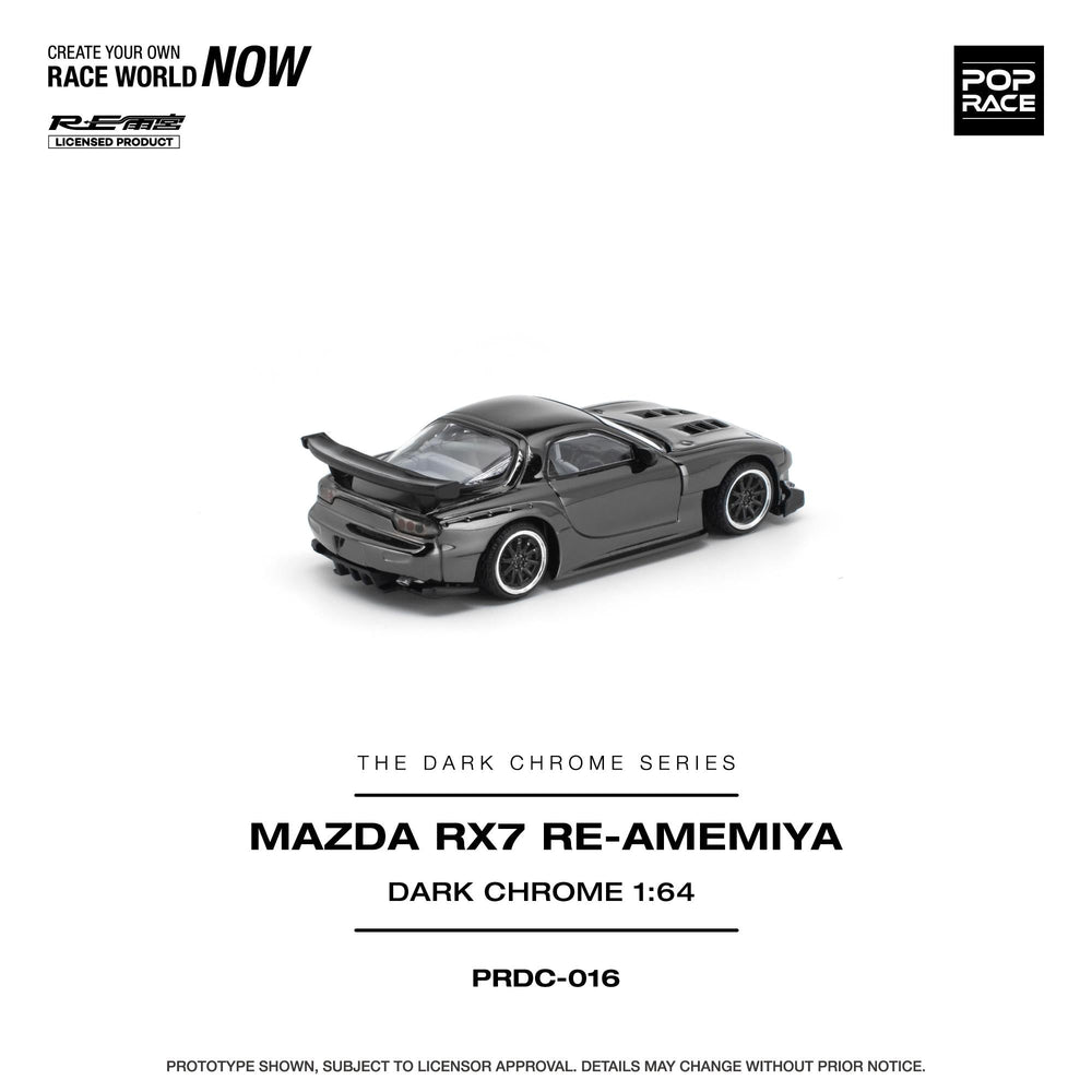 *Pre-Order* Pop Race - Mazda RX-7 RE-AMEMIYA - Dark Chrome - The Dark Chrome Series - Top CollectiblesDiecastPop Race