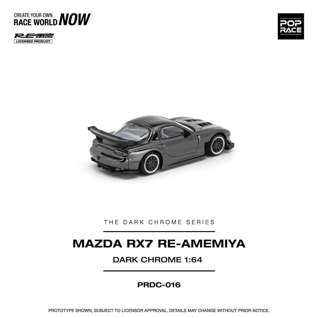 *Pre-Order* Pop Race - Mazda RX-7 RE-AMEMIYA - Dark Chrome - The Dark Chrome Series - Top CollectiblesDiecastPop Race
