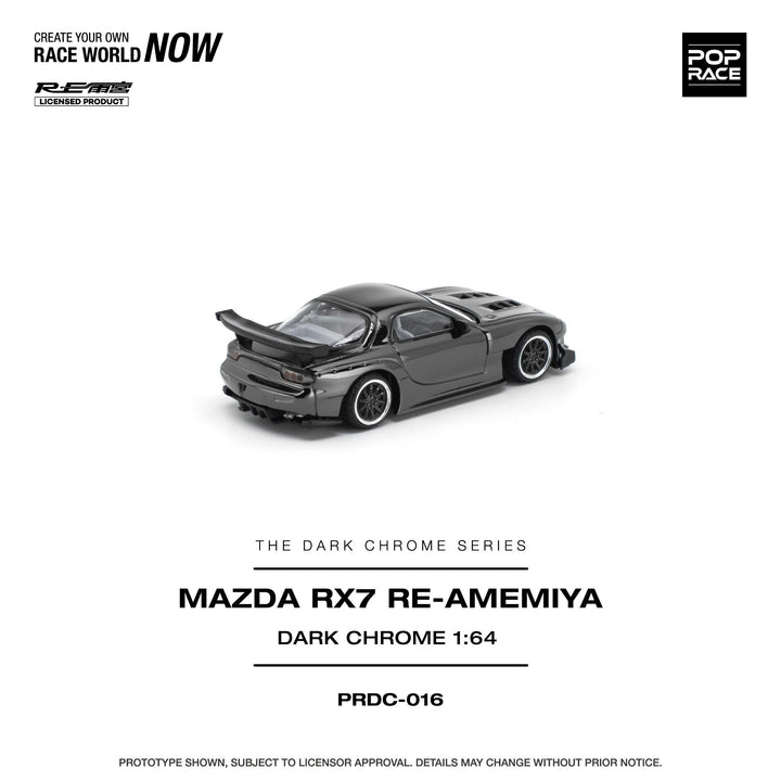 *Pre-Order* Pop Race - Mazda RX-7 RE-AMEMIYA - Dark Chrome - The Dark Chrome Series - Top CollectiblesDiecastPop Race