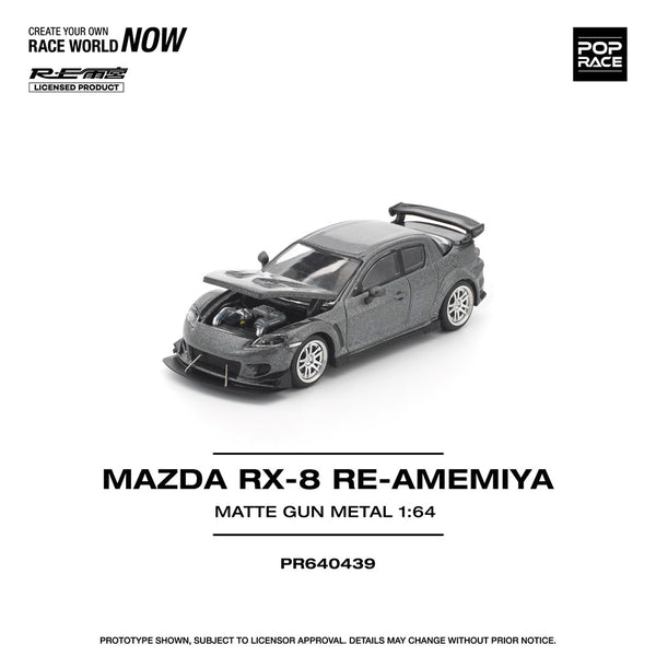 *Pre - Order* Pop Race - Mazda RX - 8 - Matte Gun Metal - Top CollectiblesDiecastPop Race