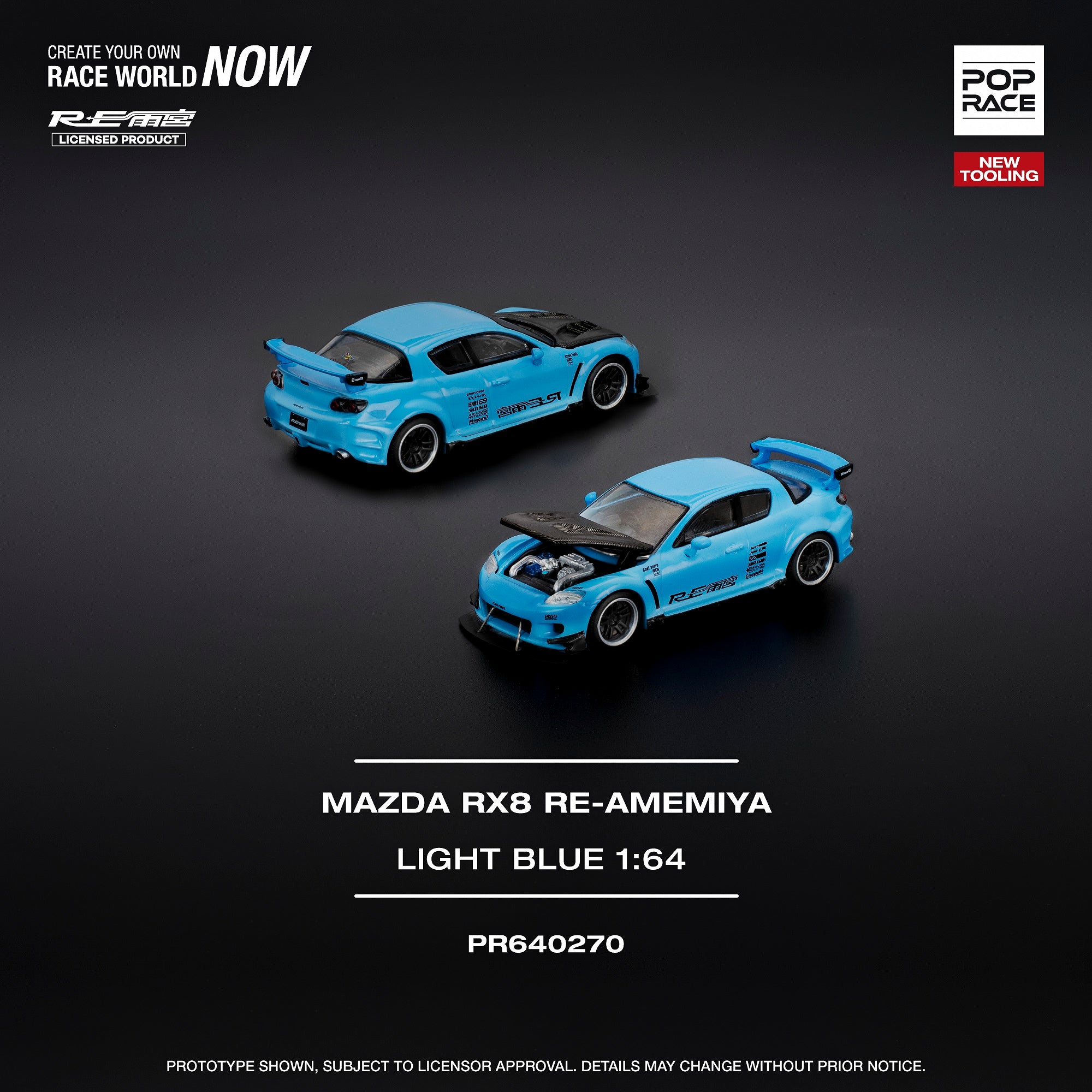 Pop Race - Mazda RX-8 RE-AMEMIYA - Light Blue – Top Collectibles