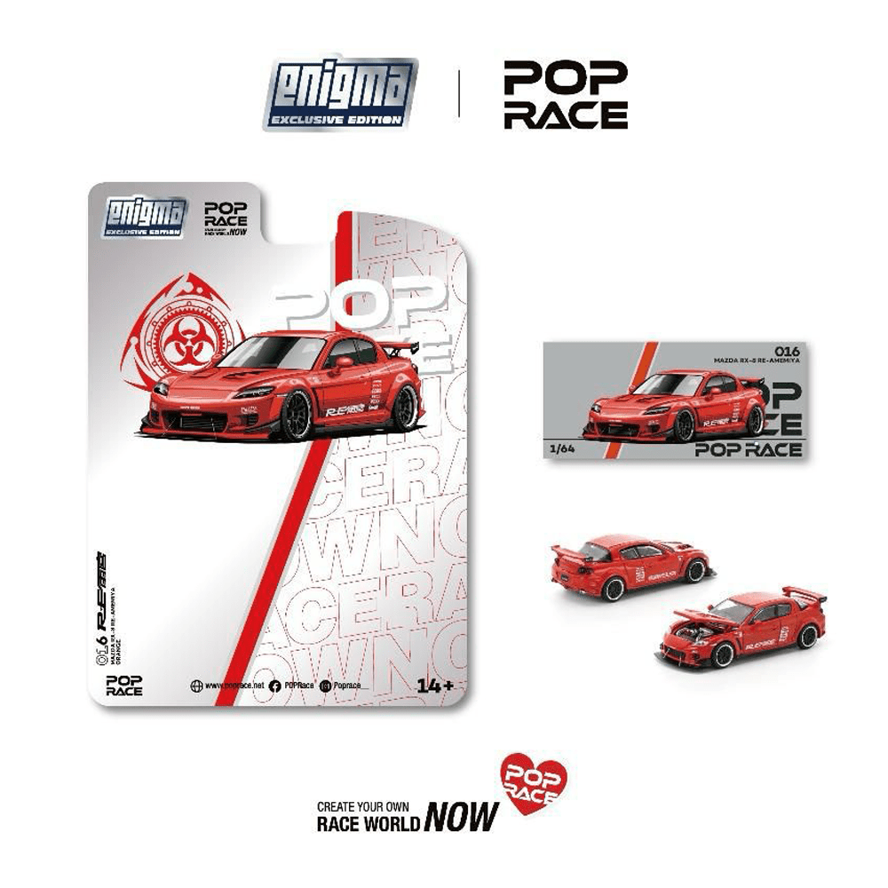 *Pre - Order* Pop Race - Mazda RX - 8 RE - AMEMIYA - Red *Enigma Exclusive Edition* - Top CollectiblesDiecastPop Race