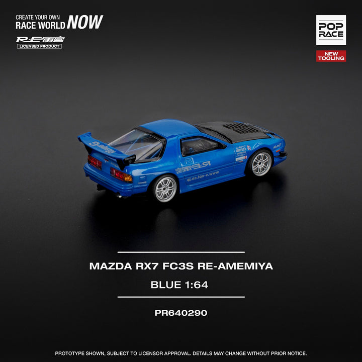 *Pre - Order* Pop Race - Mazda RX7 (FC3S) RE - AMEMIYA - Blue - Top CollectiblesDiecastPop Race