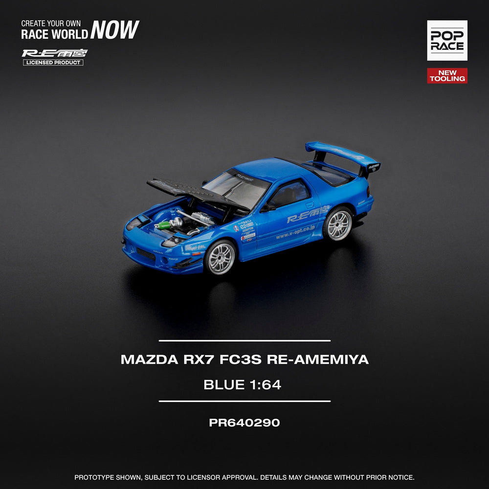 *Pre - Order* Pop Race - Mazda RX7 (FC3S) RE - AMEMIYA - Blue - Top CollectiblesDiecastPop Race