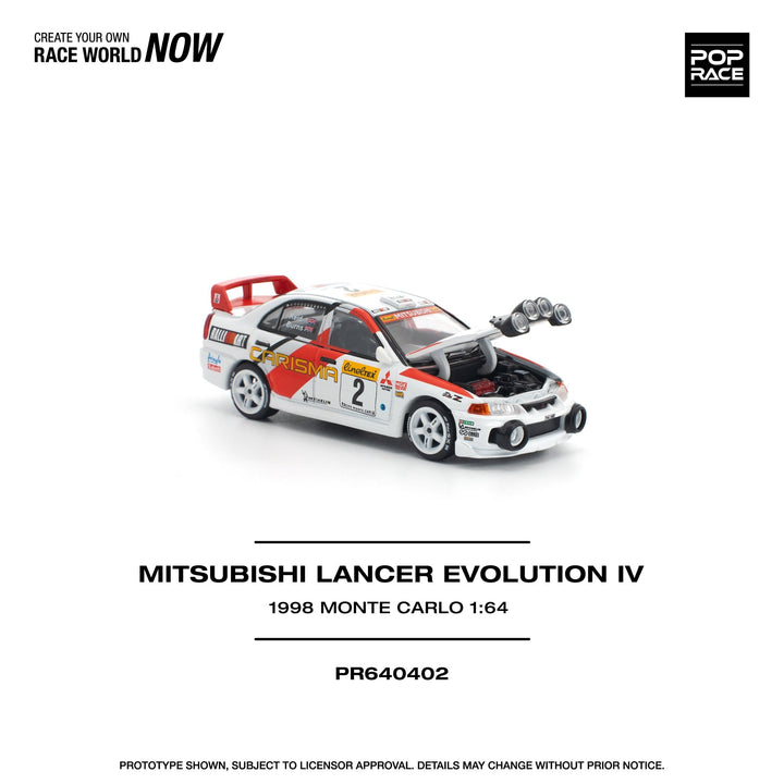 *Pre-Order* Pop Race - Mitsubishi Lancer Evolution IV - 1998 Monte Carlo Rally - Top CollectiblesDiecastPop Race