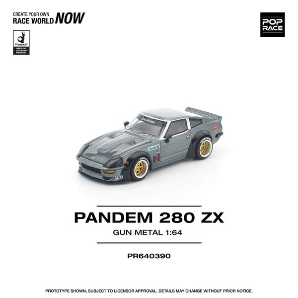 *Pre - Order* Pop Race - Nissan 280 SX Pandem - Gun Metal - Top CollectiblesDiecastPop Race