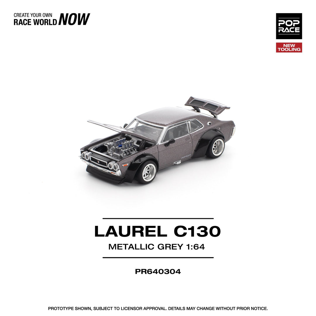 *Pre - Order* Pop Race - Nissan Laurel C310 - Metallic Grey - Top CollectiblesDiecastPop Race