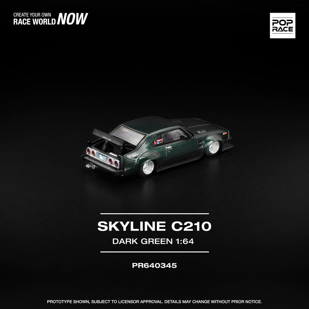 *Pre - Order* Pop Race - Nissan Skyline C210 - Dark Green - Top CollectiblesDiecastPop Race