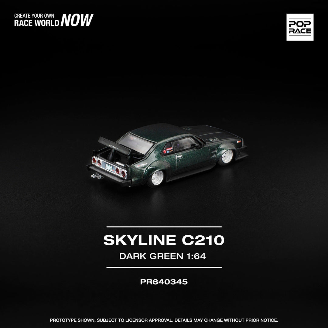 *Pre - Order* Pop Race - Nissan Skyline C210 - Dark Green - Top CollectiblesDiecastPop Race