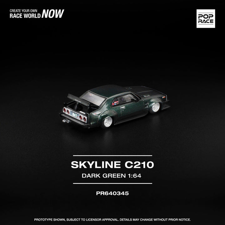 *Pre - Order* Pop Race - Nissan Skyline C210 - Dark Green - Top CollectiblesDiecastPop Race