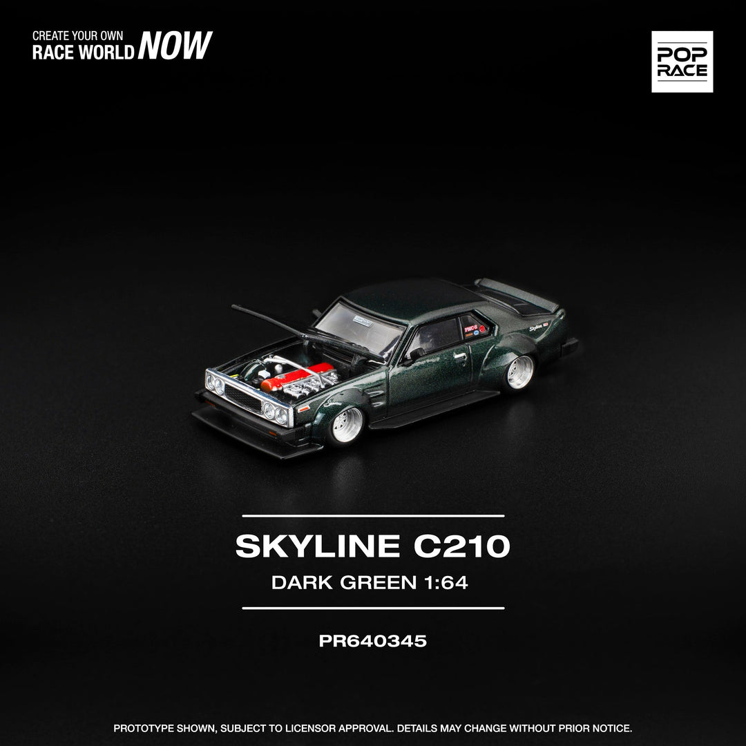 *Pre - Order* Pop Race - Nissan Skyline C210 - Dark Green - Top CollectiblesDiecastPop Race