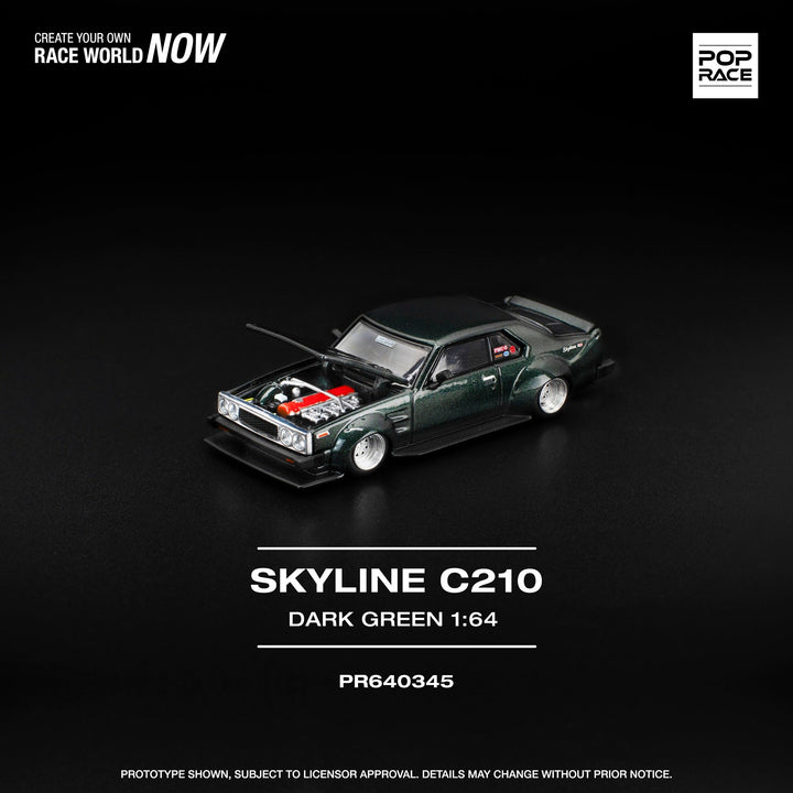 *Pre - Order* Pop Race - Nissan Skyline C210 - Dark Green - Top CollectiblesDiecastPop Race
