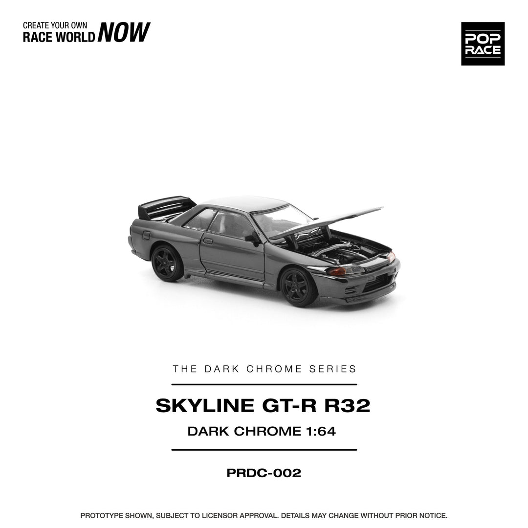*Pre - Order* Pop Race - Nissan Skyline GT - R R32 - The Dark Chrome Series - Top CollectiblesDiecastPop Race