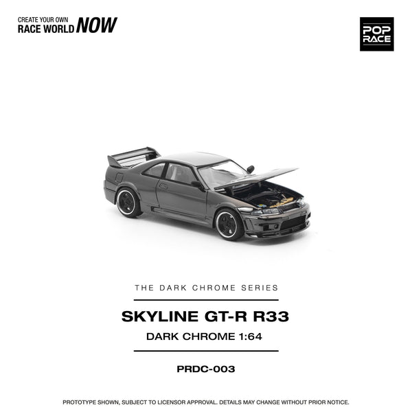 *Pre - Order* Pop Race - Nissan Skyline GT - R R33 - The Dark Chrome Series - Top CollectiblesDiecastPop Race