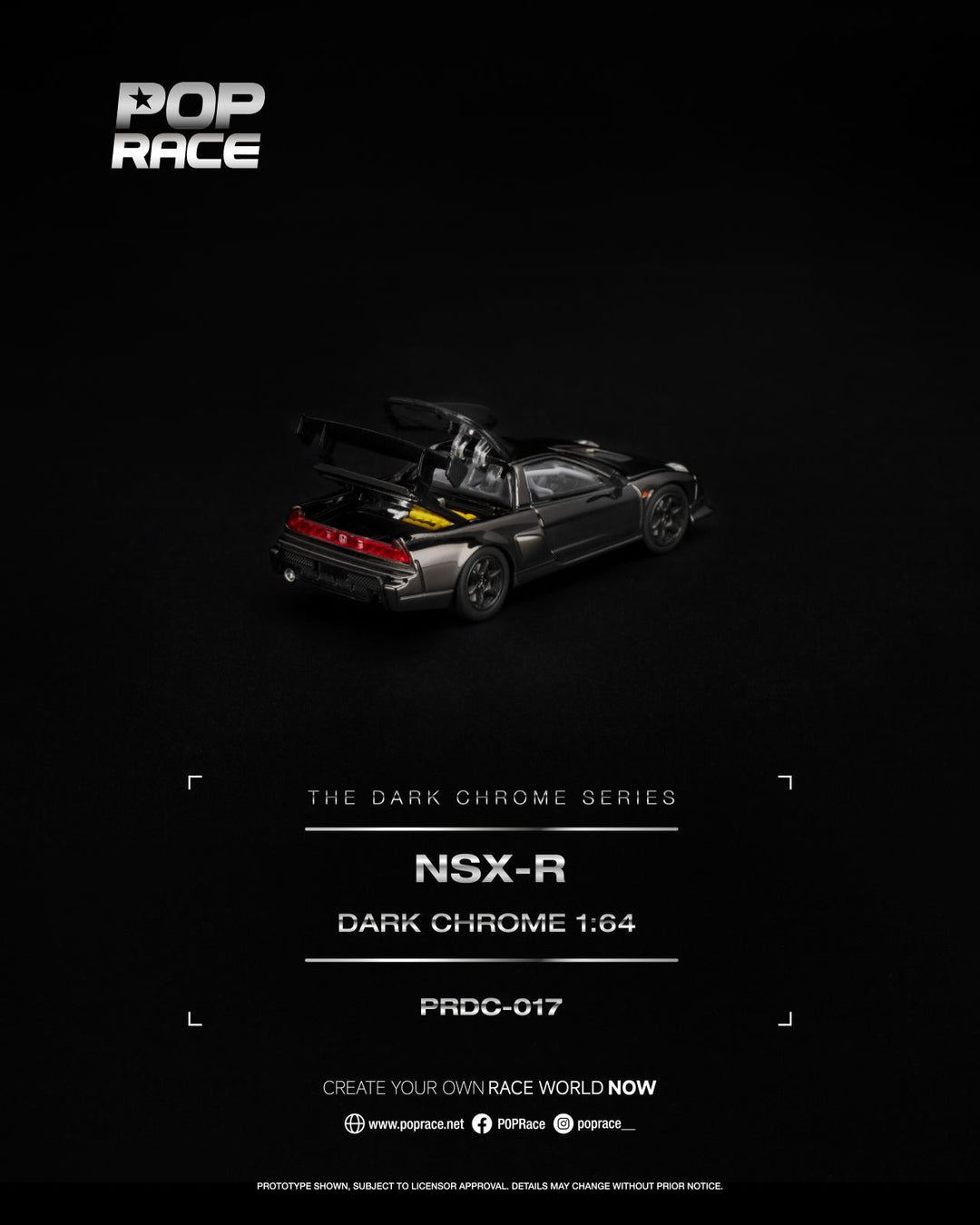 *Pre-Order* Pop Race - NSX-R - The Dark Chrome Series - Top CollectiblesDiecastPop Race