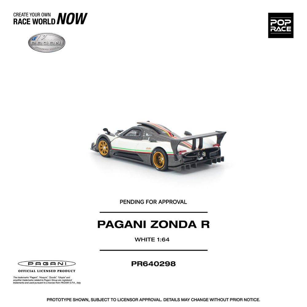 *Pre - Order* Pop Race - Pagani Zonda R - White - Top CollectiblesDiecastPop Race