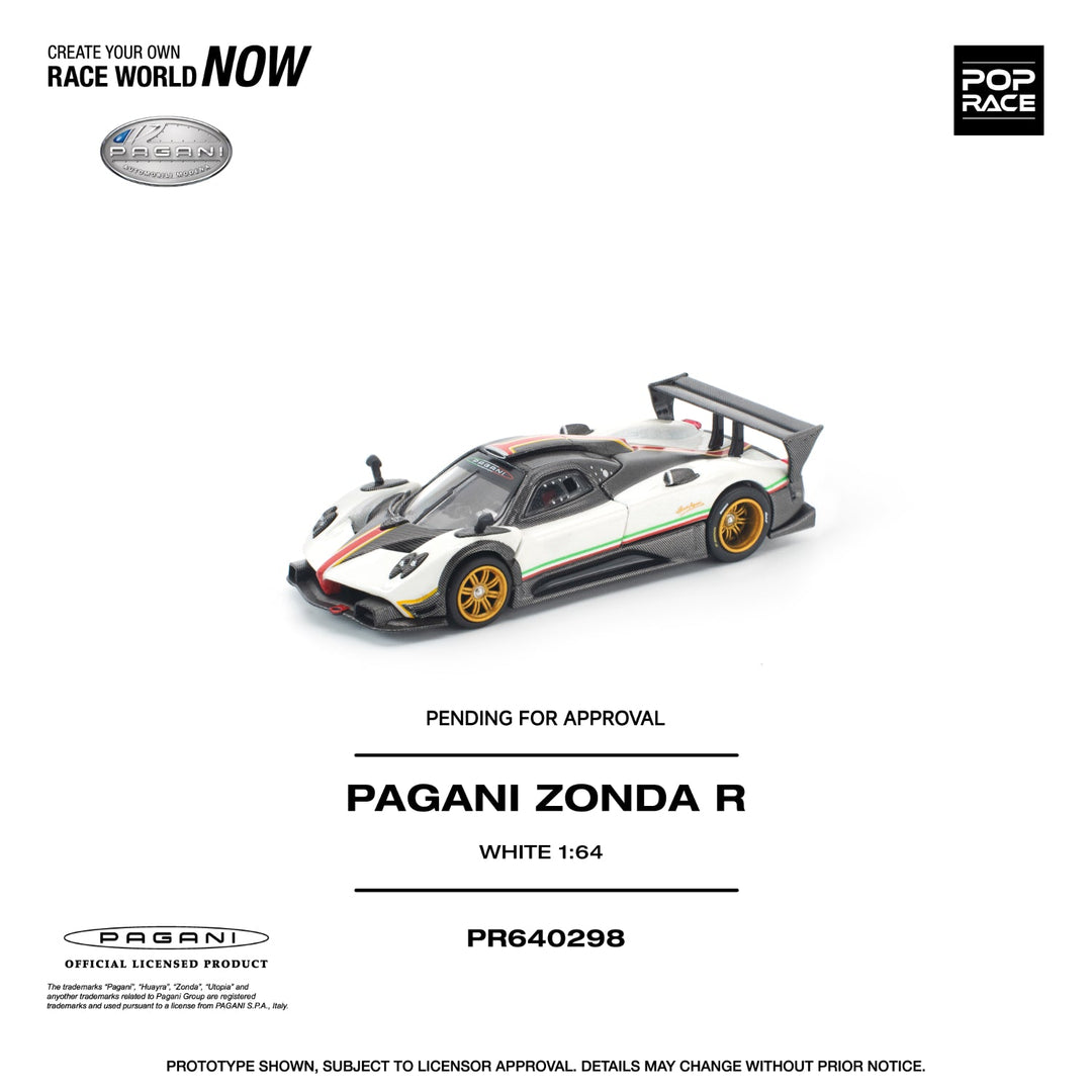 *Pre - Order* Pop Race - Pagani Zonda R - White - Top CollectiblesDiecastPop Race