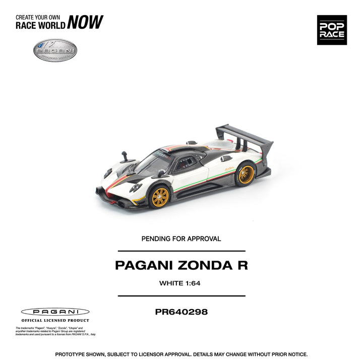 *Pre - Order* Pop Race - Pagani Zonda R - White - Top CollectiblesDiecastPop Race