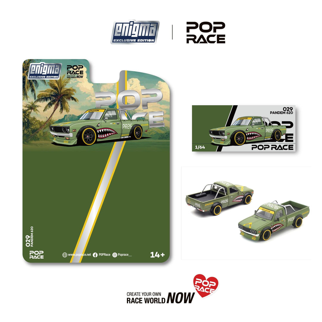 *Pre - Order* Pop Race - Pandem 620 - Fighter Green *Enigma Exclusive Edition* - Top CollectiblesDiecastPop Race