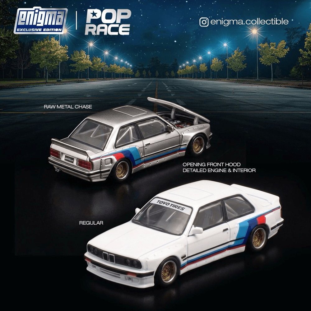 *Pre-Order* Pop Race - Pandem E30 - White *Enigma Exclusive Edition* - Top CollectiblesDiecastPop Race