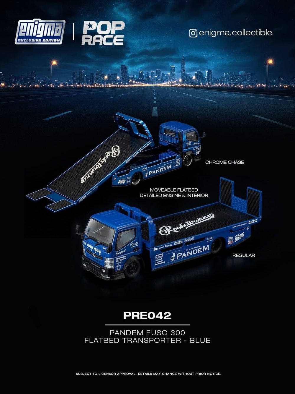 *Pre-Order* Pop Race - Pandem Fuso 300 Transporter - Blue *Enigma Exclusive Edition* - Top CollectiblesDiecastPop Race