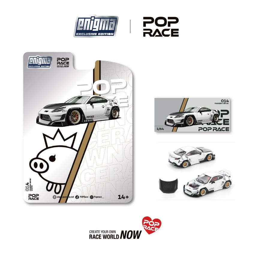 *Pre - Order* Pop Race - Pandem GR86 - Crystal White Pearl *Enigma Exclusive Edition* - Top CollectiblesDiecastPop Race