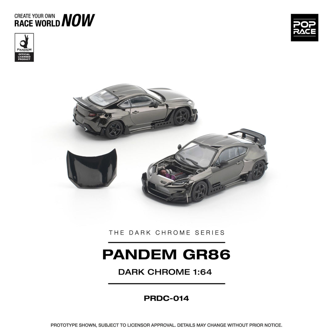 *Pre-Order* Pop Race - PANDEM GR86 - Dark Chrome - The Dark Chrome Series - Top CollectiblesDiecastPop Race