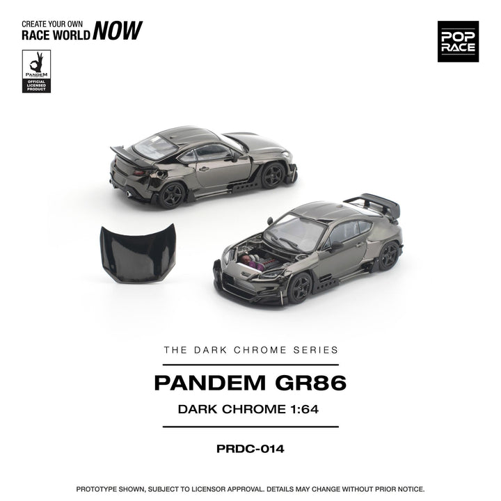 *Pre-Order* Pop Race - PANDEM GR86 - Dark Chrome - The Dark Chrome Series - Top CollectiblesDiecastPop Race