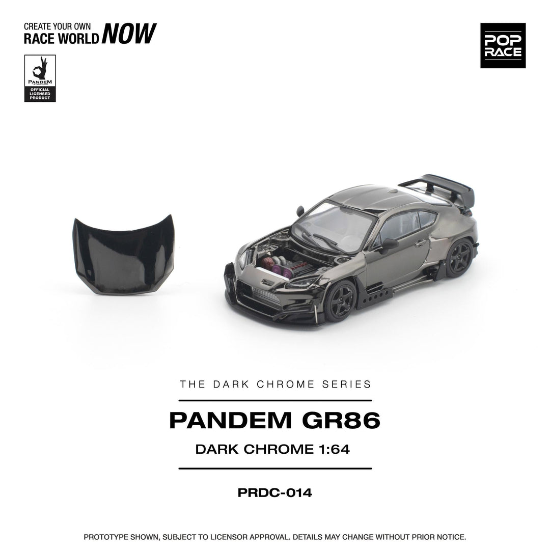 *Pre-Order* Pop Race - PANDEM GR86 - Dark Chrome - The Dark Chrome Series - Top CollectiblesDiecastPop Race