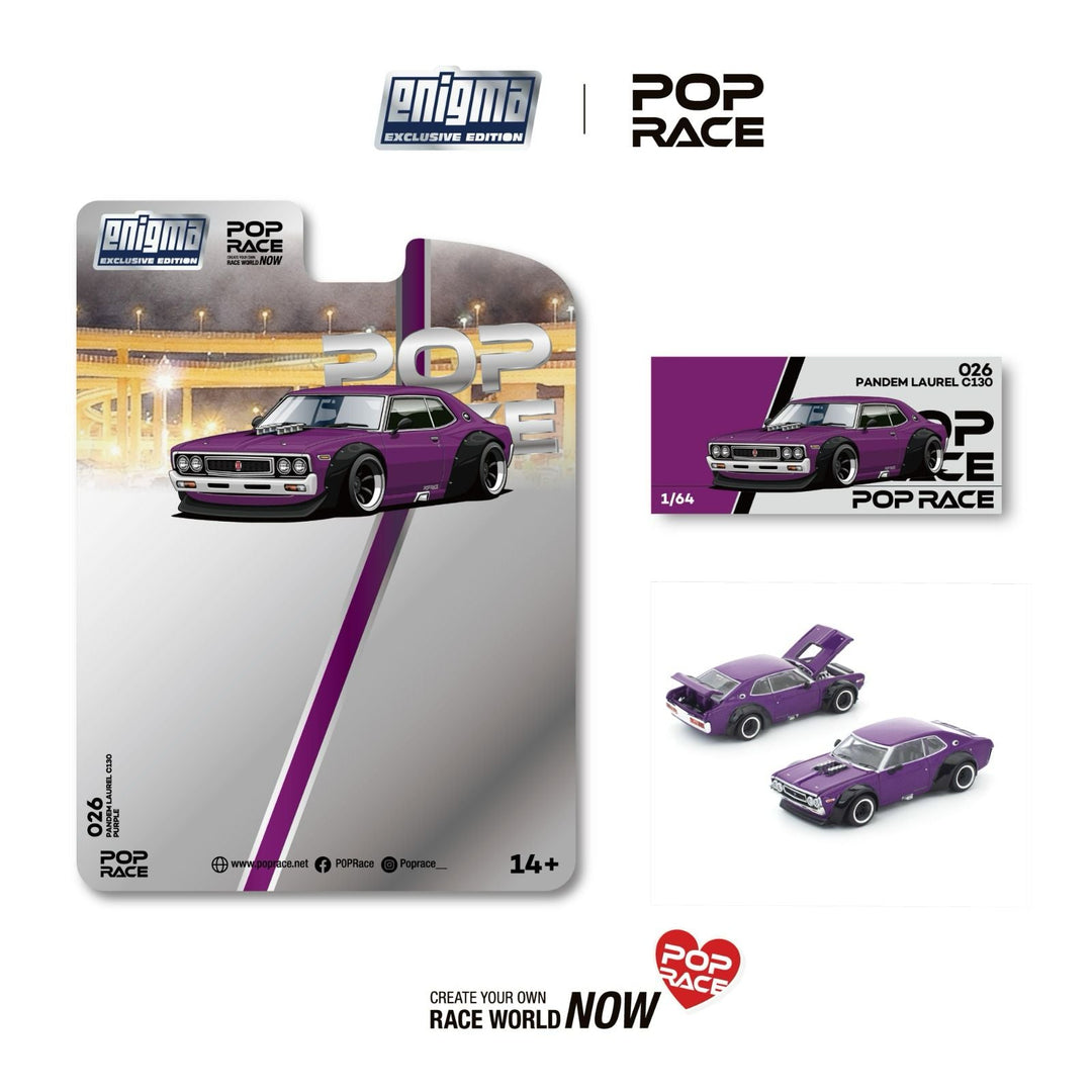 *Pre - Order* Pop Race - Pandem Laurel C130 - Purple *Enigma Exclusive Edition* - Top CollectiblesDiecastPop Race