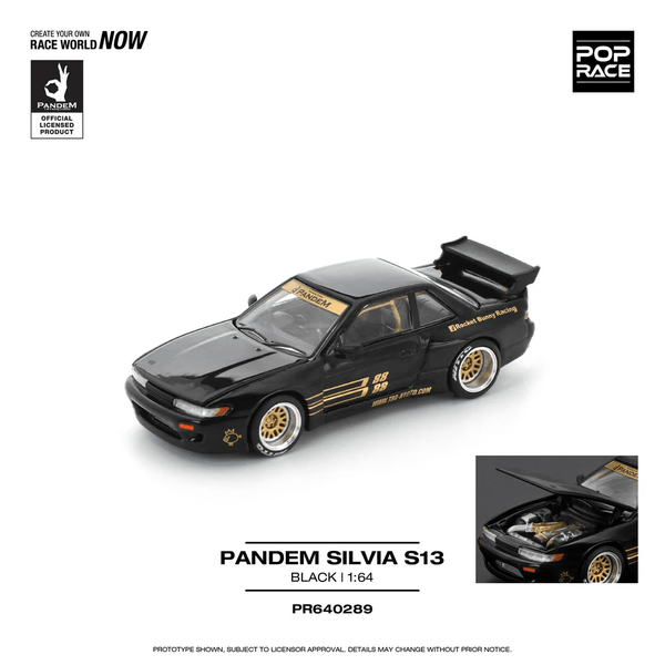 *Pre - Order* Pop Race - PANDEM Silvia S13 - Black - Top CollectiblesDiecastPop Race