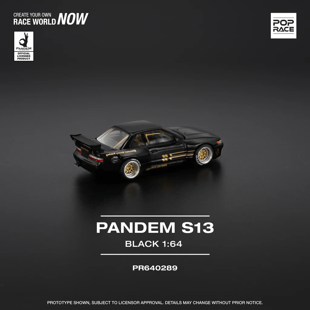 *Pre - Order* Pop Race - PANDEM Silvia S13 - Black - Top CollectiblesDiecastPop Race