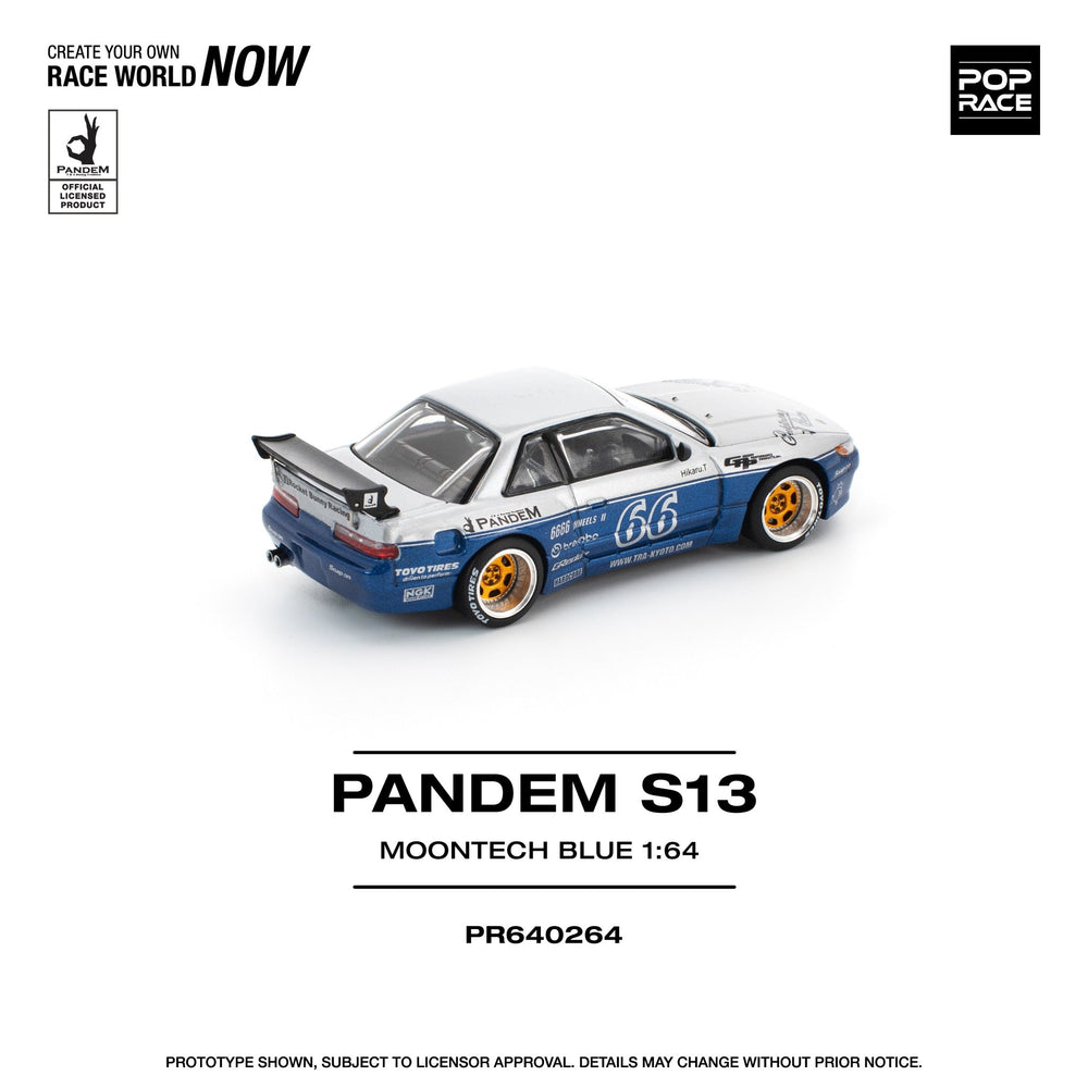 *Pre - Order* Pop Race - Pandem Silvia S13 - Moontech Blue - Top CollectiblesDiecastPop Race