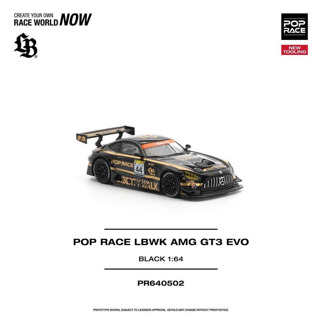 *Pre-Order* Pop Race - POP RACE LBWK AMG GT3 EVO - Black - Top CollectiblesDiecastPop Race