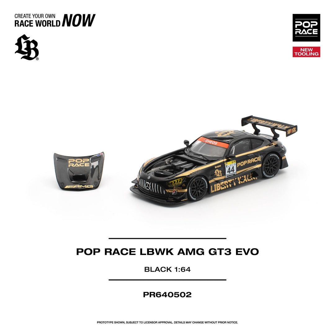 *Pre-Order* Pop Race - POP RACE LBWK AMG GT3 EVO - Black - Top CollectiblesDiecastPop Race