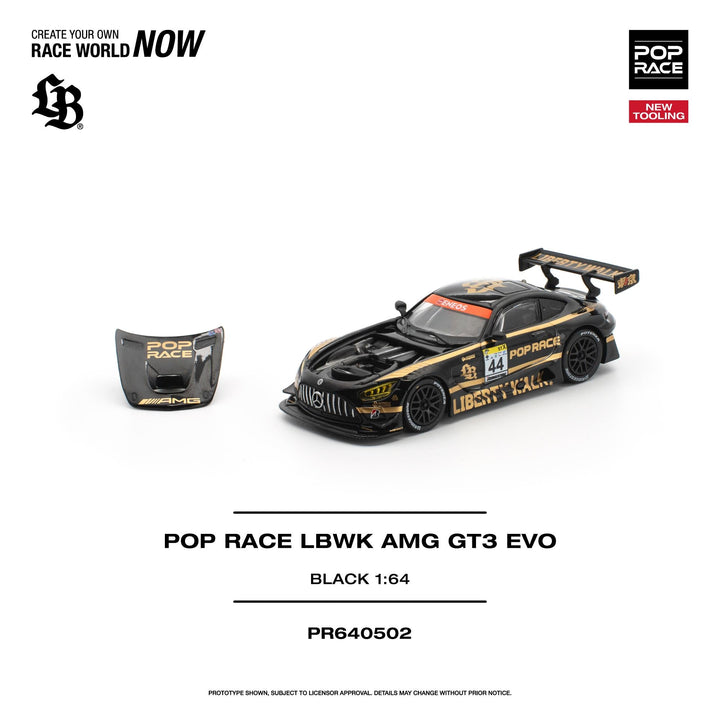 *Pre-Order* Pop Race - POP RACE LBWK AMG GT3 EVO - Black - Top CollectiblesDiecastPop Race