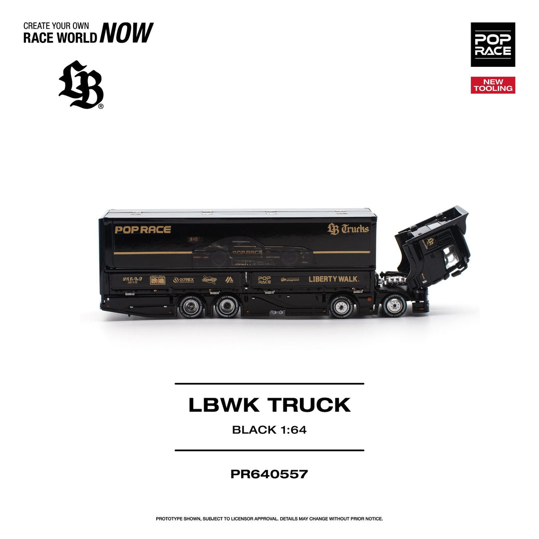 *Pre-Order* Pop Race - POPRACE 1/64 LBWK TRUCK - Black - Top CollectiblesDiecastPop Race