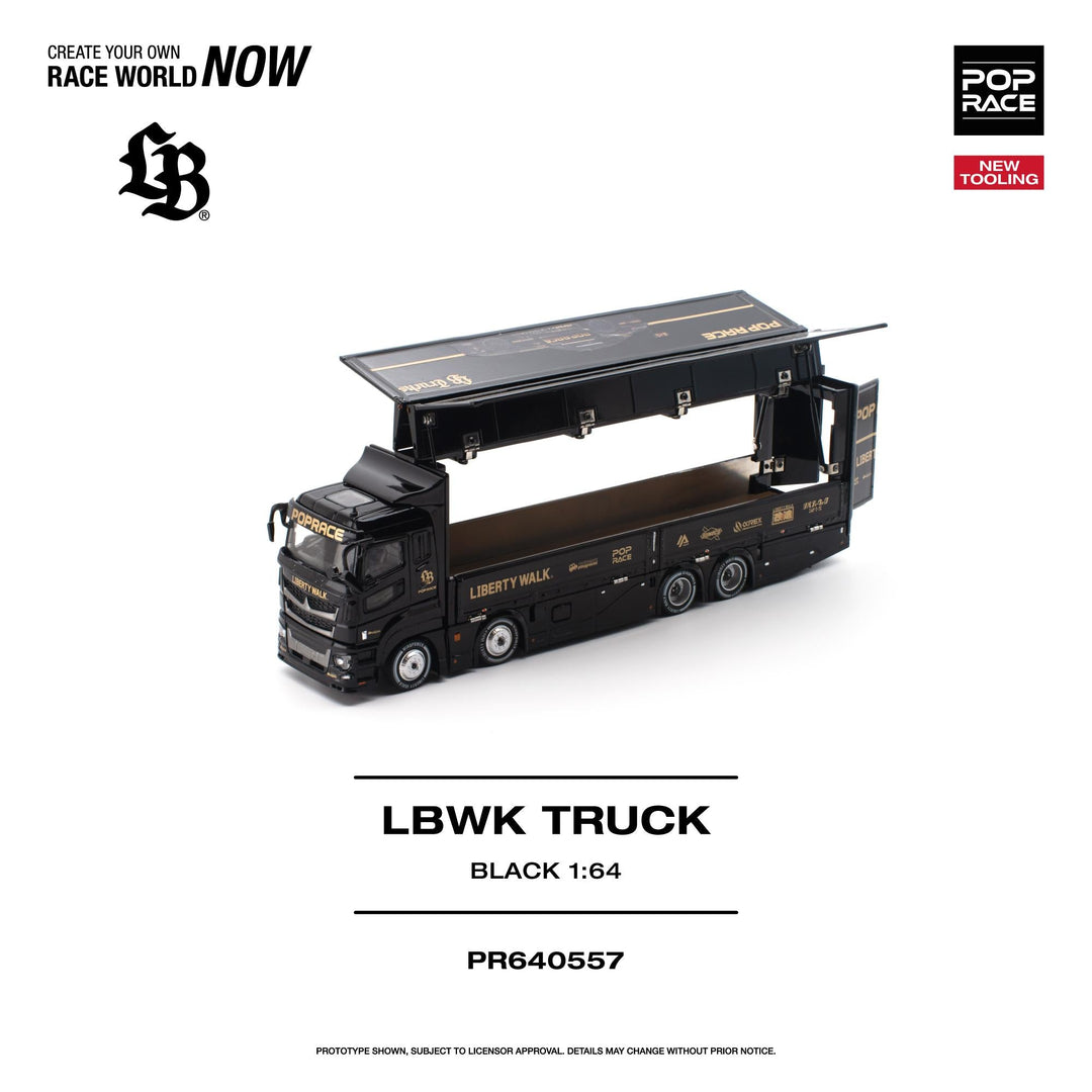 *Pre-Order* Pop Race - POPRACE 1/64 LBWK TRUCK - Black - Top CollectiblesDiecastPop Race