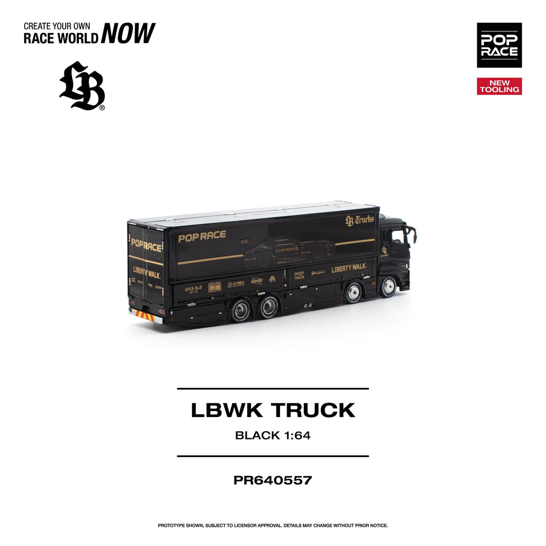 *Pre-Order* Pop Race - POPRACE 1/64 LBWK TRUCK - Black - Top CollectiblesDiecastPop Race