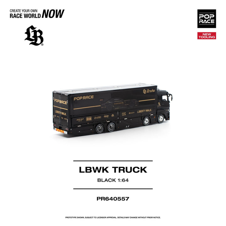 *Pre-Order* Pop Race - POPRACE 1/64 LBWK TRUCK - Black - Top CollectiblesDiecastPop Race