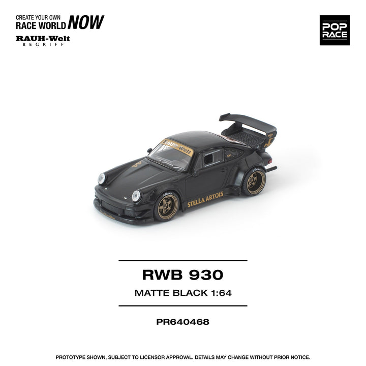 *Pre - Order* Pop Race - Porsche 911 RWB (930) - Matte Black - Top CollectiblesDiecastPop Race